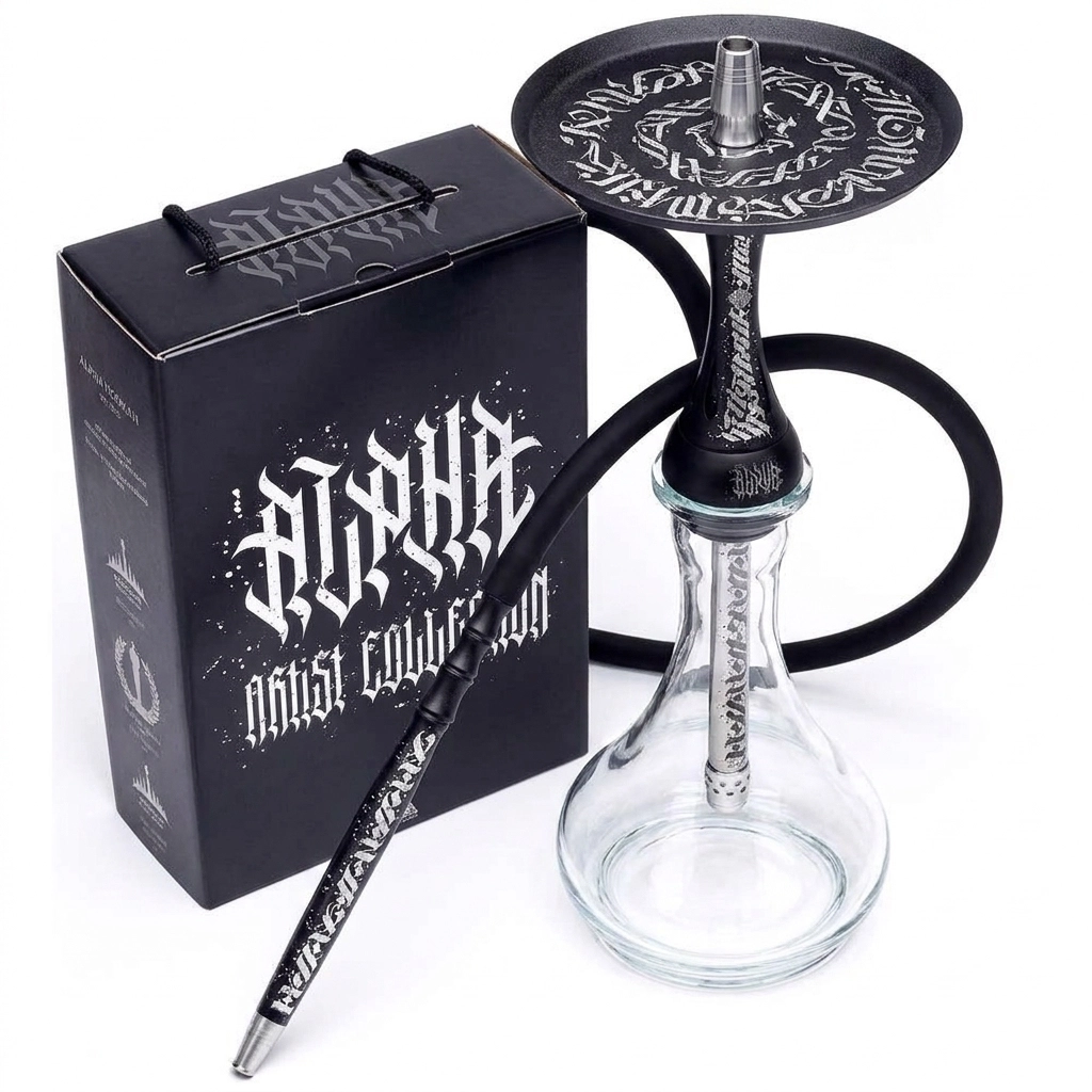 Alpha X Artist Black Matte Nargile Takımı