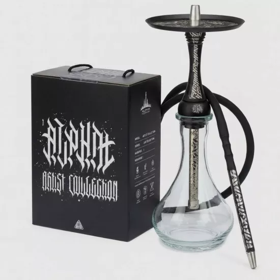 Alpha X Artist Black Matte Nargile Takımı